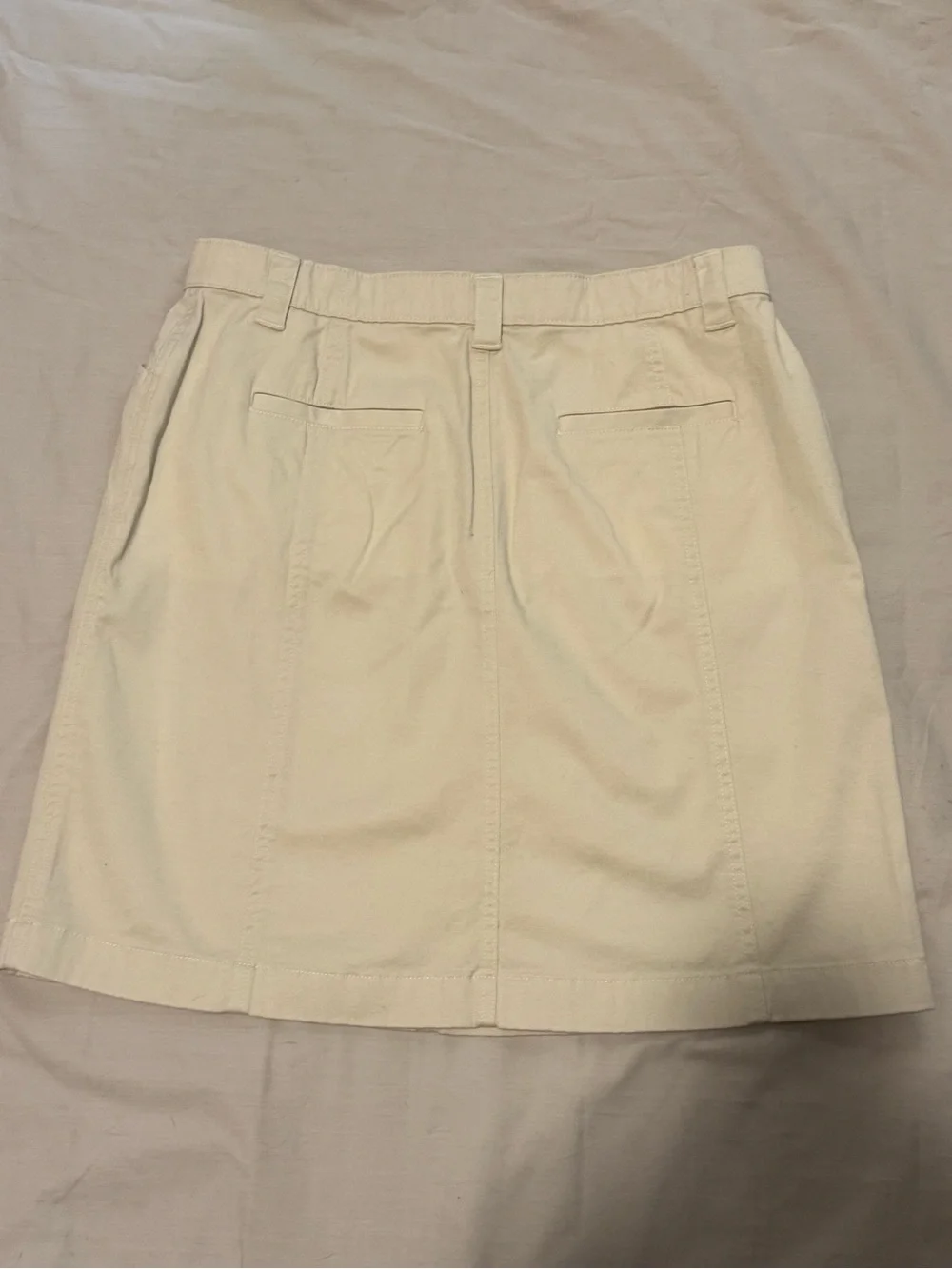 L.L.Bean Classic Fit Khaki Cotton Skirt Size 14 Petite